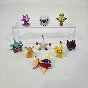 Pokemon Small Action Figures Lot of 9 Toxel Grookey Wooloo Mankey Carvanha Zorua